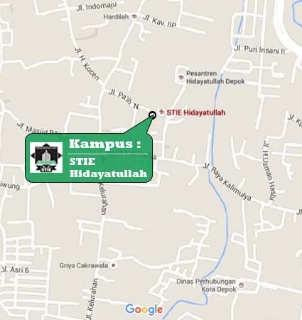 Lokasi dan Peta STIE Hidayatullah Depok Nomor